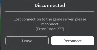 in roblox what is error code 277