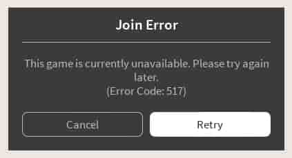 29 Roblox Error Codes Guide And How To Solve Each One - error 517 roblox