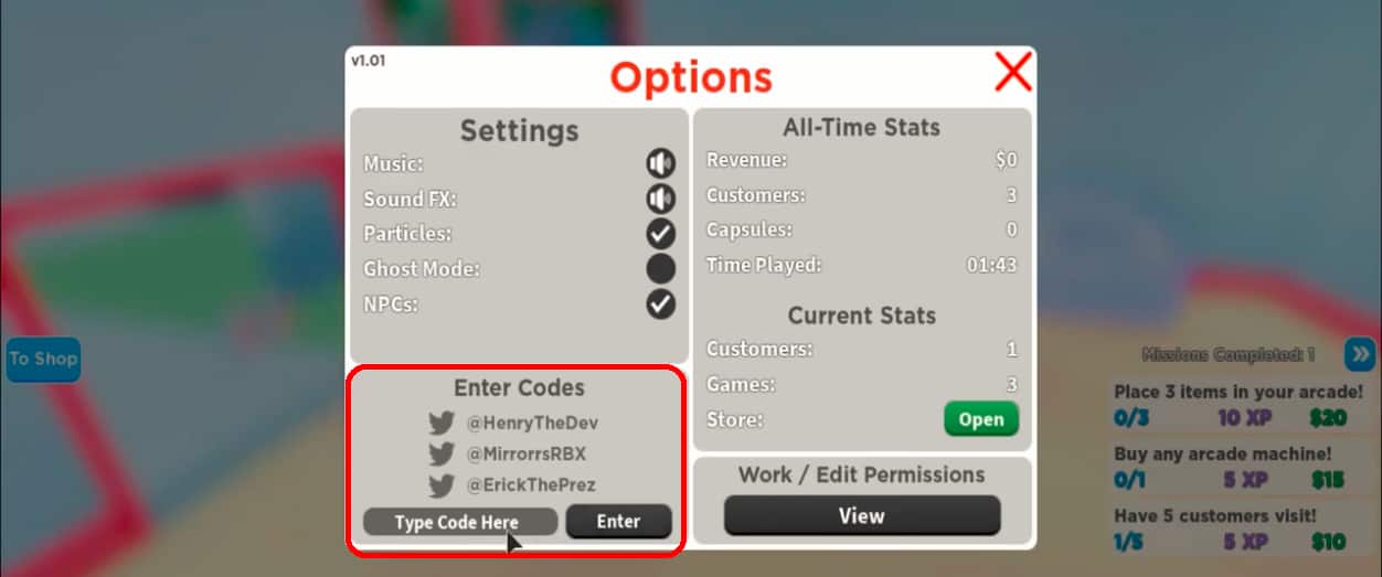 Roblox Arcade Empire codes September 2023 (NEW)