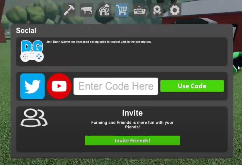 where to enter codes on farming usa 2