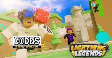 Roblox lightning legends Codes list