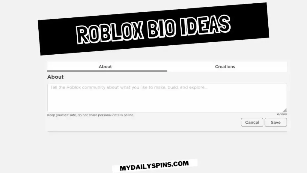 Roblox About me Ideas